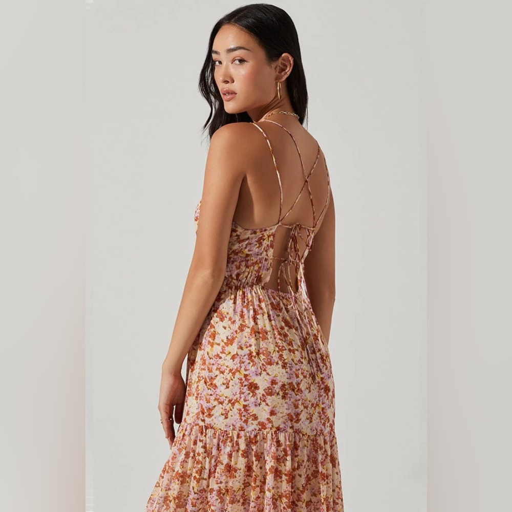 ASTR The Label rust lilac floral ryliana dress size small - Picture 4 of 7